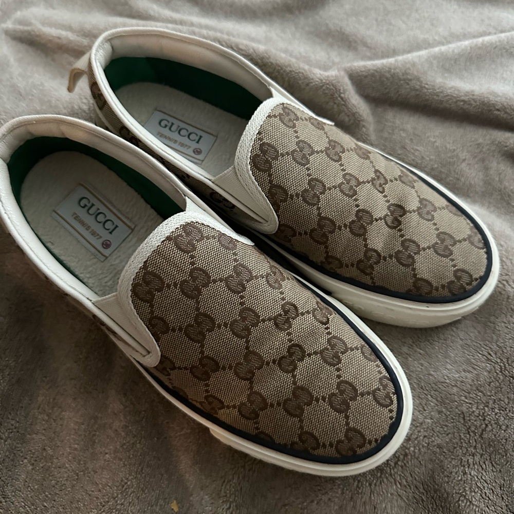 Gucci Wmns Tennis 1977 Slip-On 'Beige Ebony'